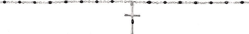 Srebro i Kamienie Srebrna bransoletka z krzyżykiem i czarnymi cyrkoniami