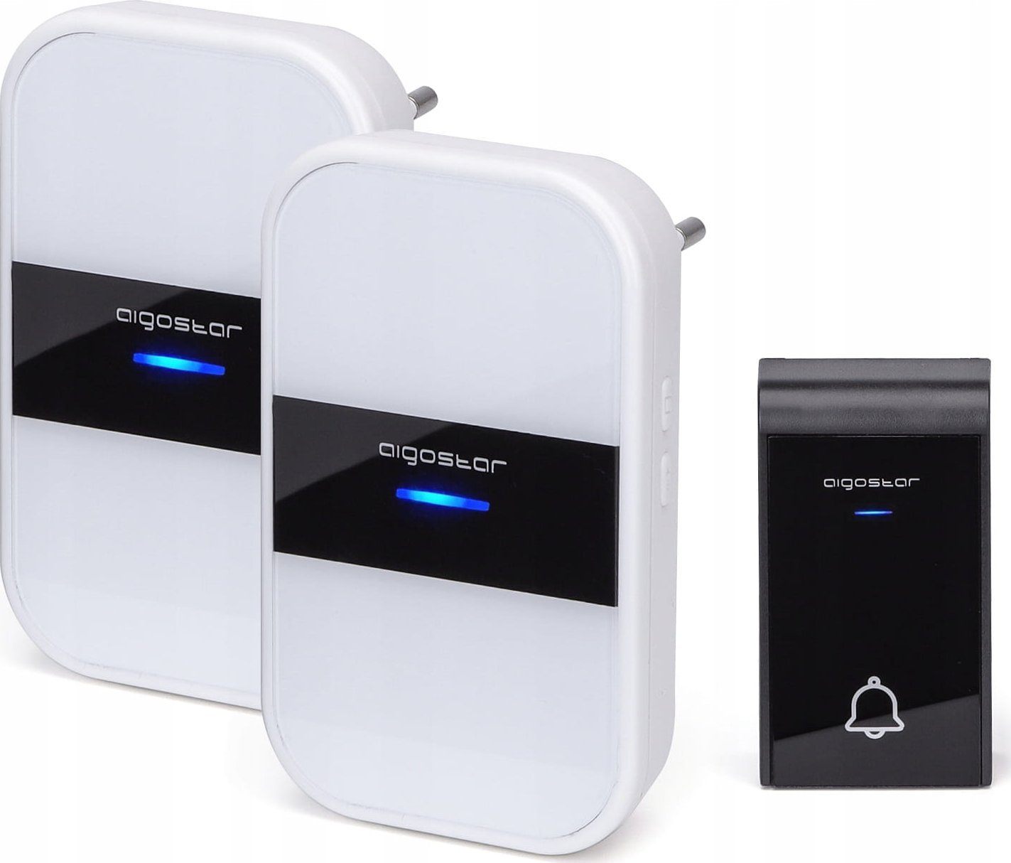 Aigostar Dzwonek Bezprzewodowy 1-Przycisk 2-Odbiorniki 230V