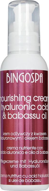 BingoSpa Krem do twarzy SPA z kwasem hialuronowym/olejkiem babassu i z kiełków pszenicy odżywczy 135g