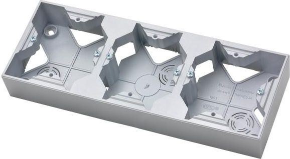 Ospel IMPRESJA Puszka natynkowa potrójna srebro (PNP-3Y/18)