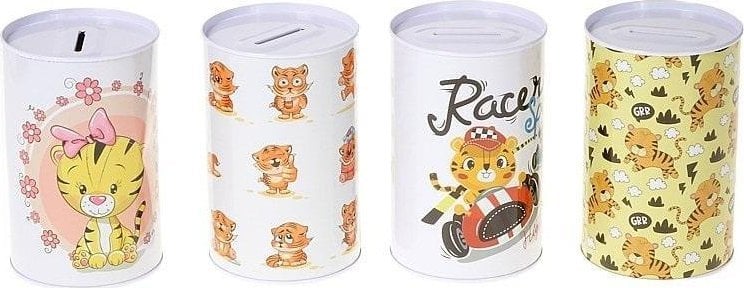 Skarbonka metalowa puszka Tygryski mix