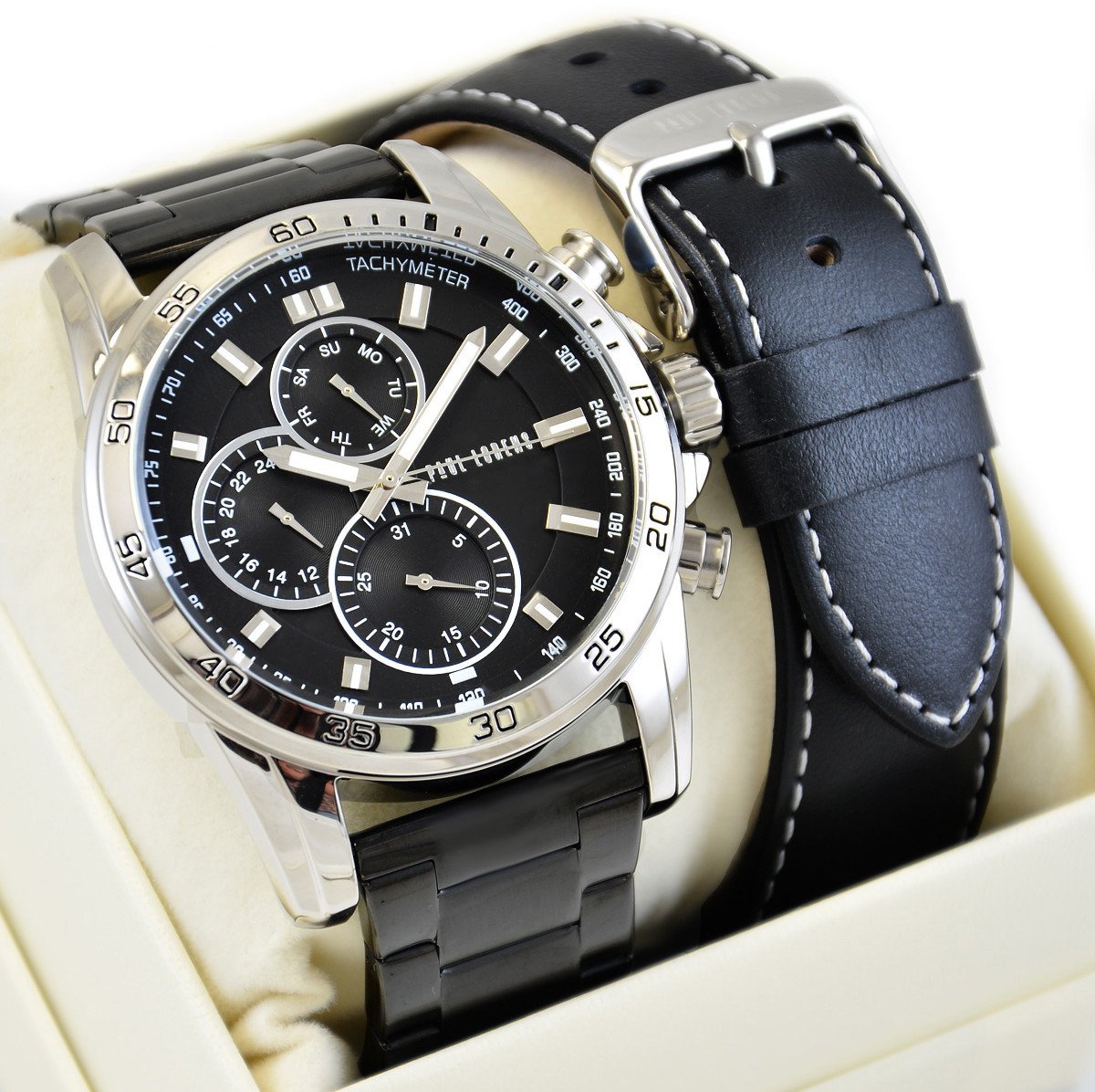 Zegarek męski Paul Lorens-MATIAS- 9753A8-1A1 z dwoma paskami