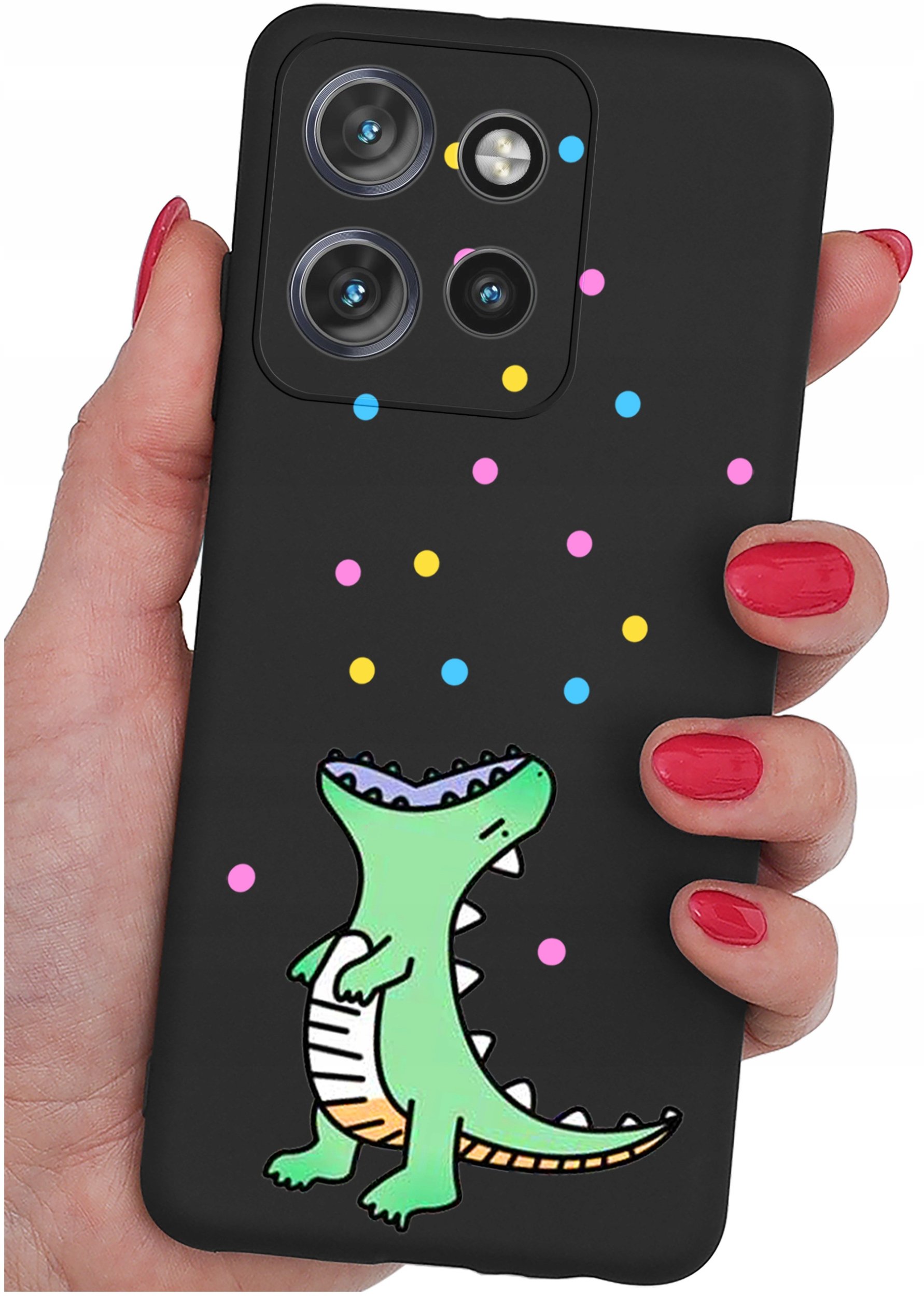 krainaGSM Etui do Motorola Moto EDGE 50 wzory |SILIKONOWE MATT CASE + SZKŁO 9H