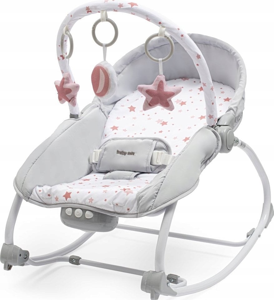 Baby Mix 53427 LEŻAK Z WIBRACJĄ GWIAZDKI RÓŻOWY