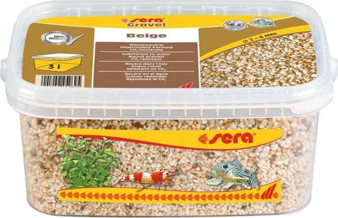 Sera Żwirek do akwarium Gravel Beige O 2 - 4 mm 3 l, beżowy
