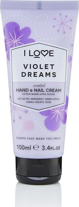 I love I Love, Signature Collection, Moisturizing, Hand & Nail Cream, Violet Dreams, 100 ml Unisex