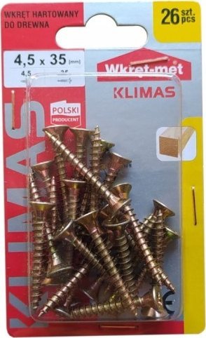 Wkręt-met Wkręty hartowane do drewna 4,5x35mm 26szt PZ2 złote