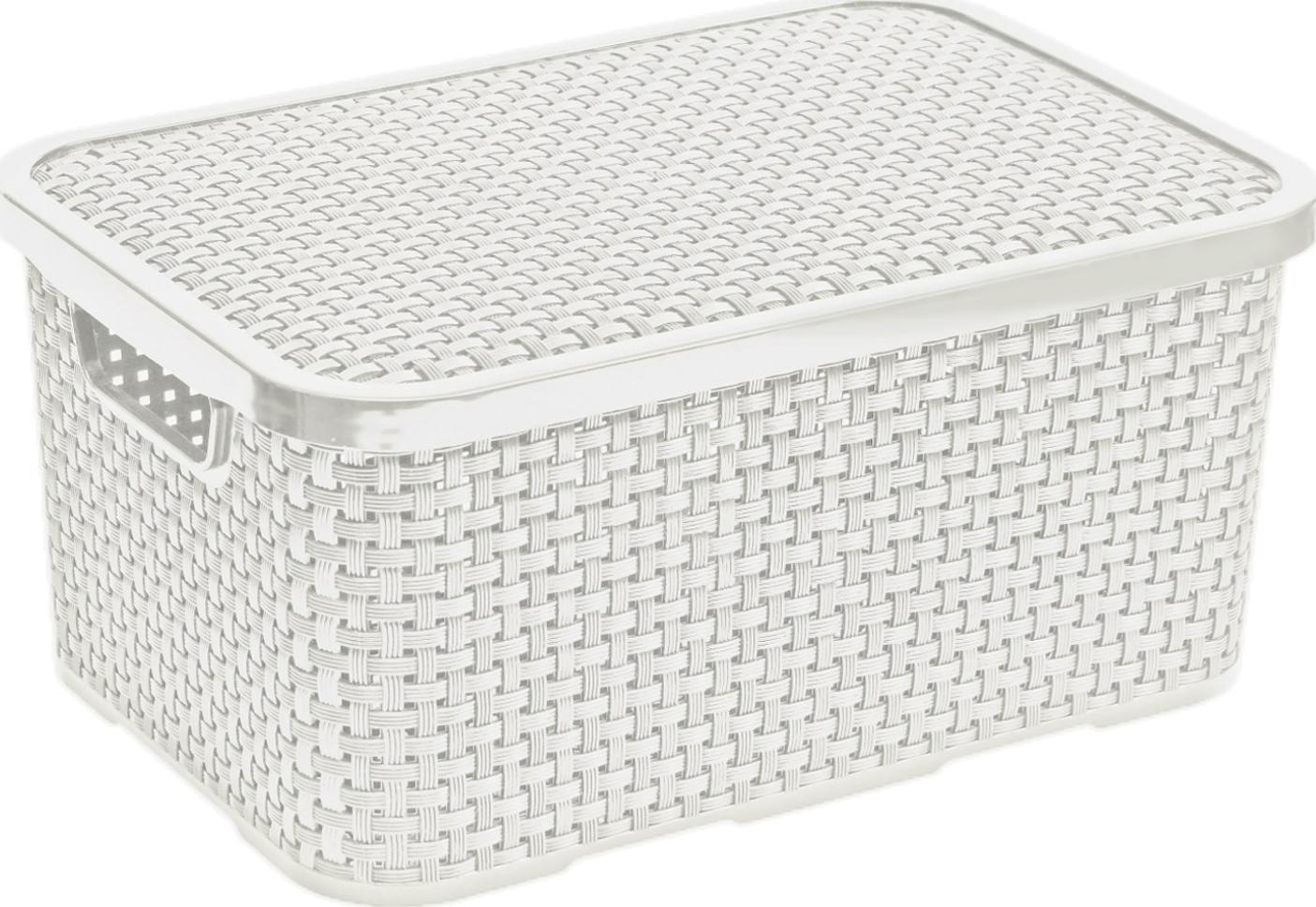 Branq Koszyk rattanowy z pokrywą 7L biały