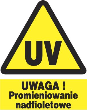 Mój dom Zoo-41 - Uwaga ! Promieniowanie Nadfioletowe Znak