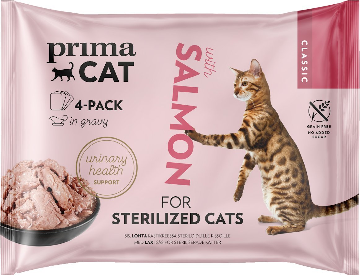 PRIMACAT SALM IN GRAVY STERILIZ 4X85 G