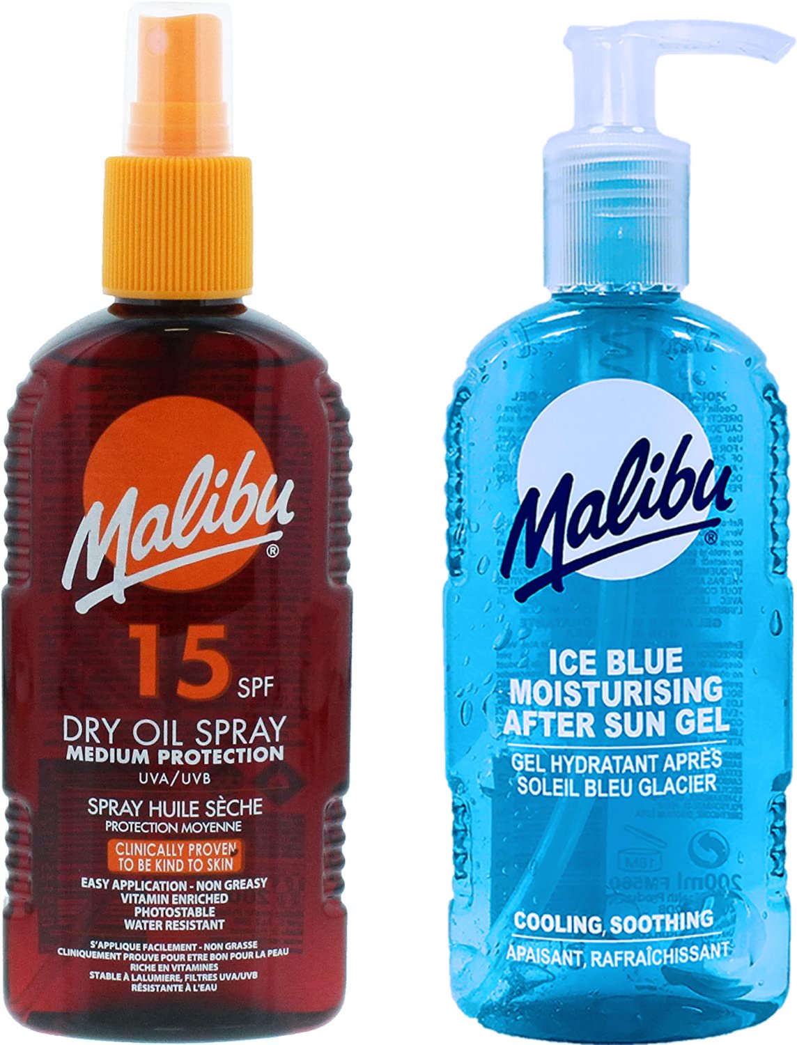 Malibu Olejek Brązujący SPF15 200ml + Żel Po Opalaniu 200ml