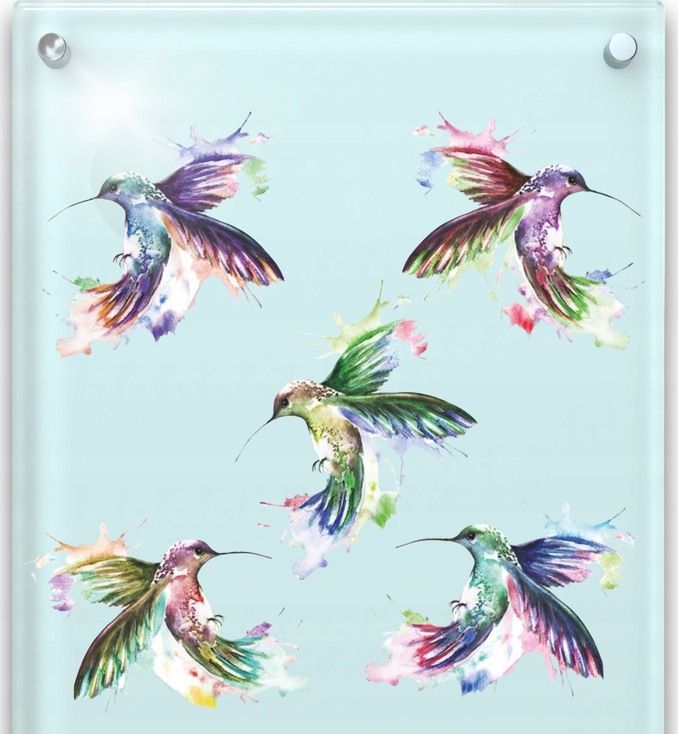 Iteams4Now Naklejki na ścianę ptaki koliber na szafę meble szybę lustro dla dzieci pokój