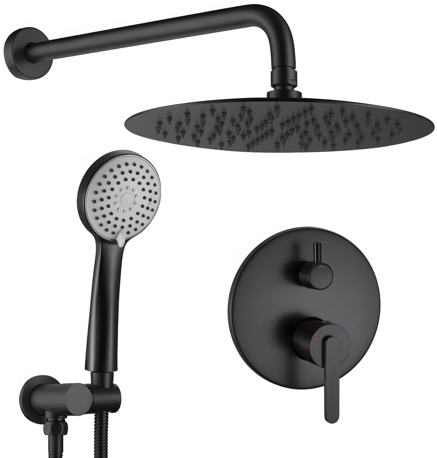 Zestaw natryskowy podtynkowy Rea Ontario Czarny + BOX