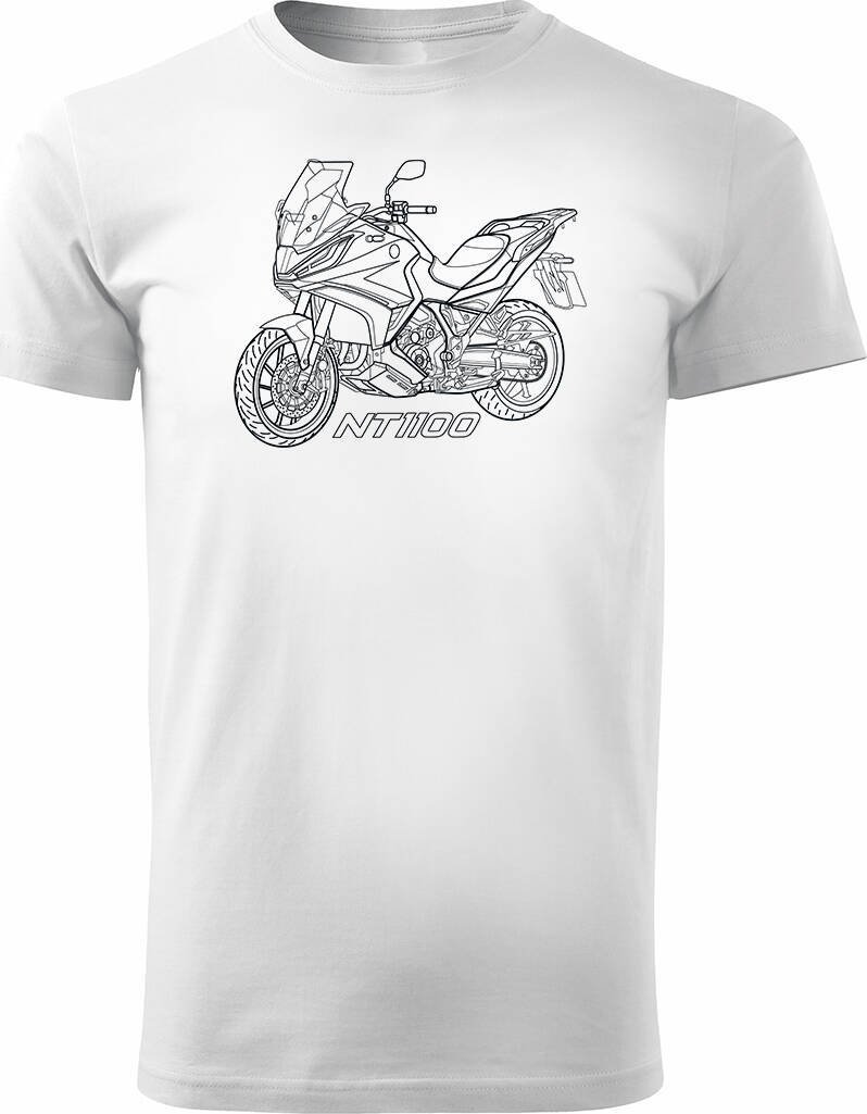 Topslang Koszulka z motocyklem na motor Honda NT 1100 męska biała REGULAR XL