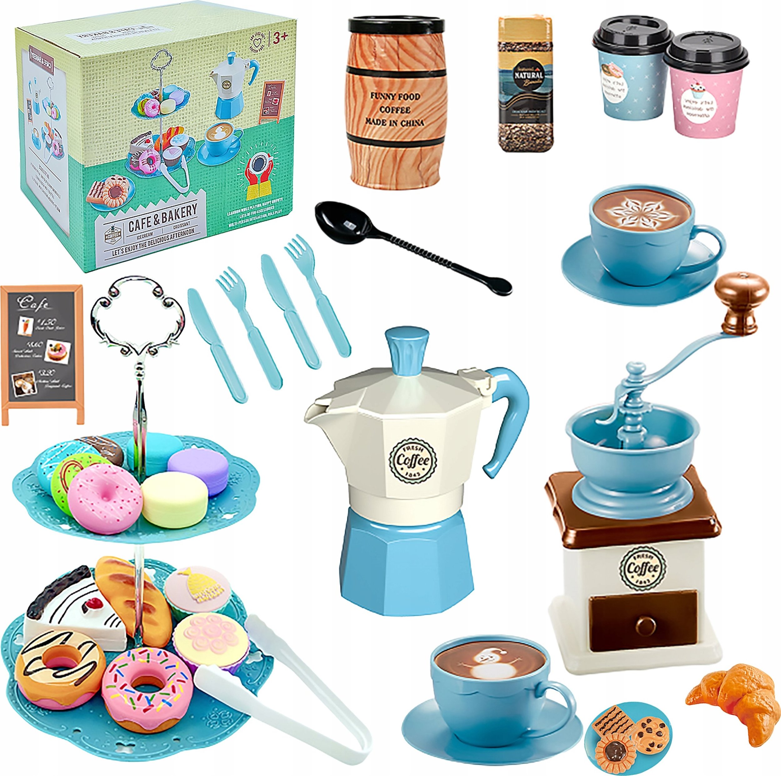 Zestaw kawowy dla dzieci, Kawiarka, Młynek + Akcesoria