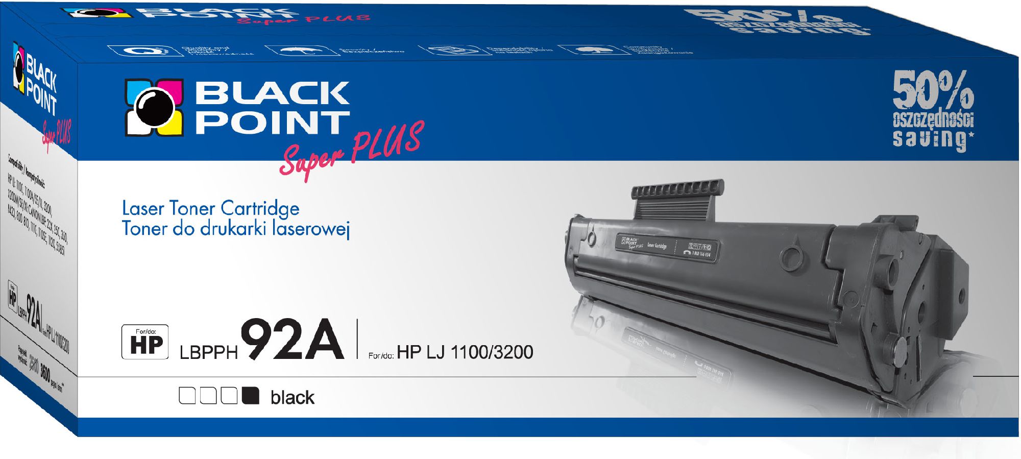 Toner Black Point LBPPH92A Black Zamiennik 92A (LBPPH92A)