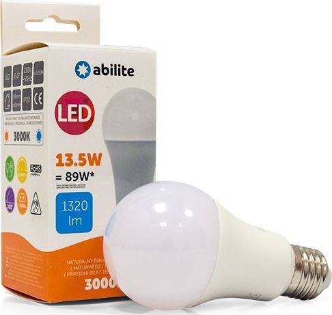 Abilite ŻARÓWKA LED ABILITE KLASYCZNA MLECZNA B.CIEPŁA E27 13,5W/230V 1320LM A60