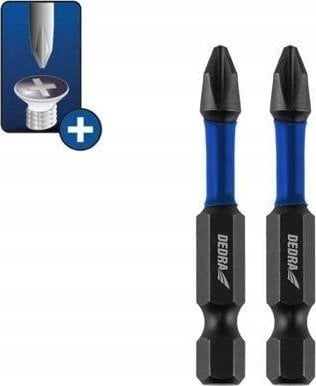 Dedra Końcówki wkrętakowe udarowe Phillips PH2x50mm, 2szt. blister