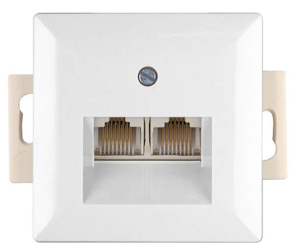 Opal Gniazdo uniwersalne komputer/telefon 2xRJ45 białe