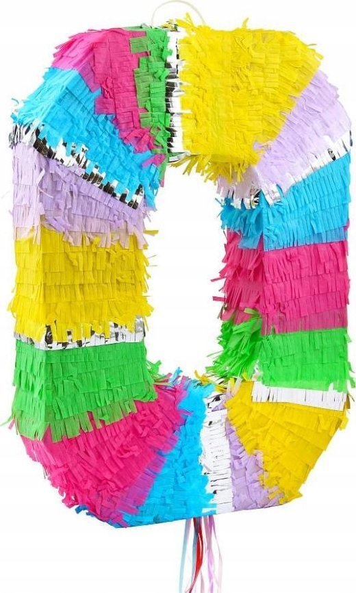 GoDan Piniata cyfra 0 pastelowa 50x35x7.5cm