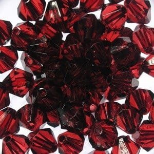 kufer-pasmanteria.pl Korale Akrylowe Diamentowe 10mm (14szt) Bordo