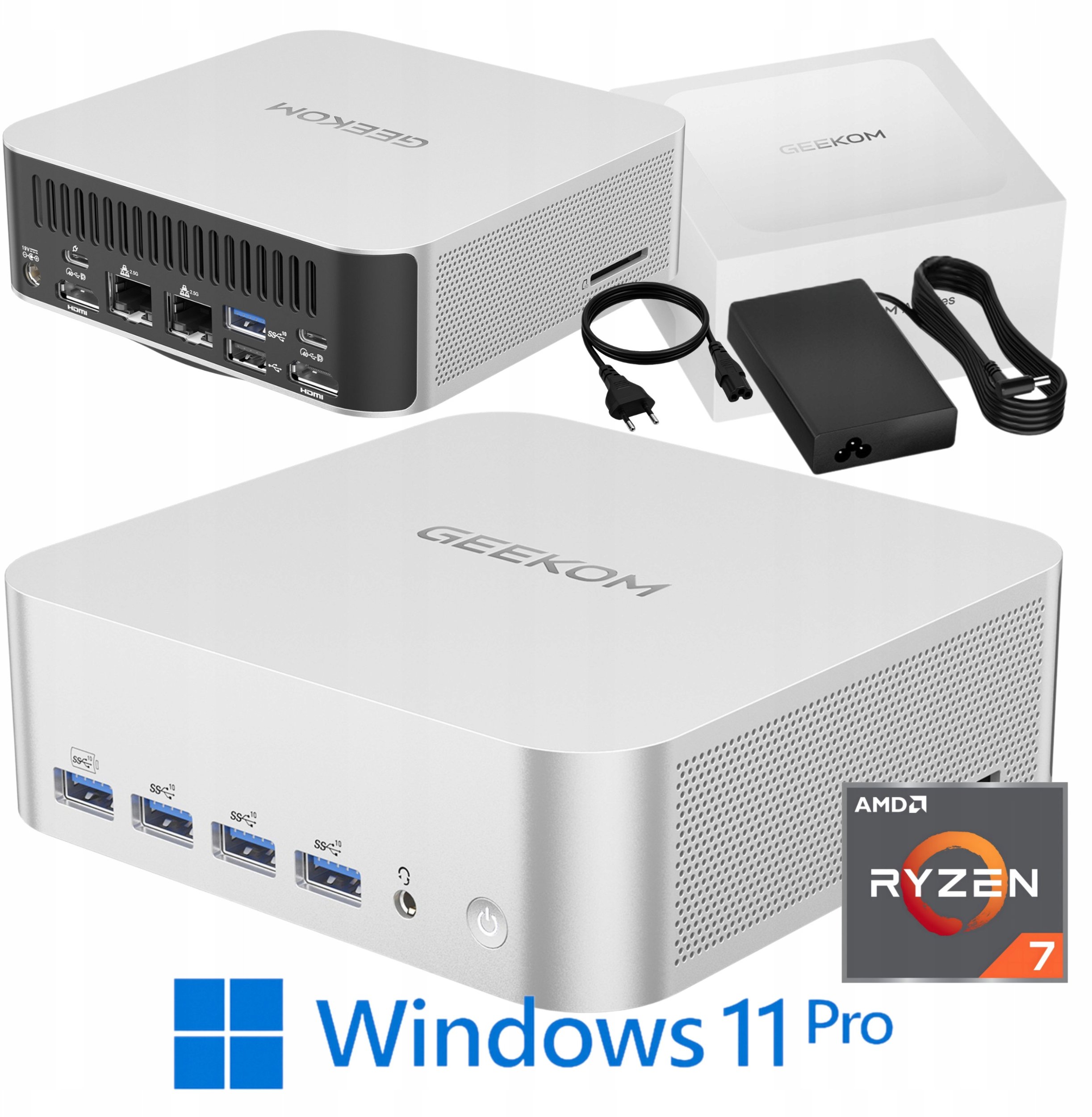 Komputer GEEKOM Mini PC A8 Max Ryzen 7 8745HS 32GB RAM 1TB + Win11 Pro