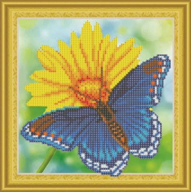 Collection D`Art Diamentowa Mozaika 30x30 Motyl i kwiatek
