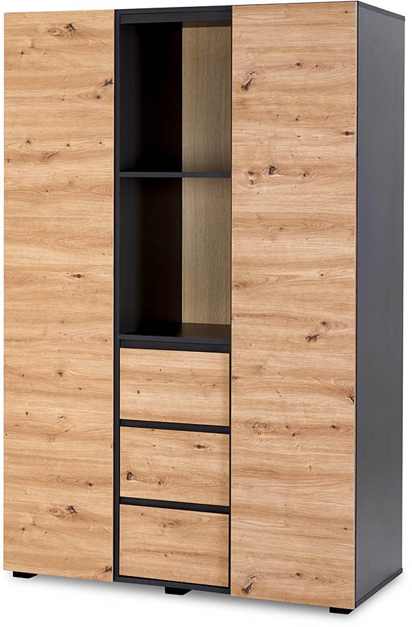 Szafa 3-segmentowa DALIA antracyt-dąb