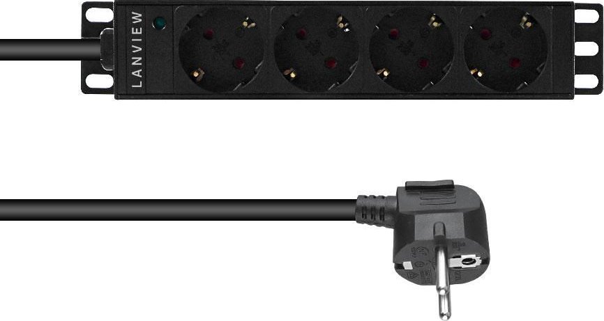 Lanview 10�� 4-way Schuko outlets