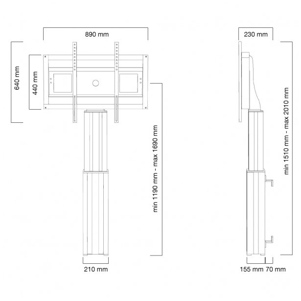 Neomounts TV SET ACC WALL MOUNT 42-100''/PLASMA-W2500SILVER