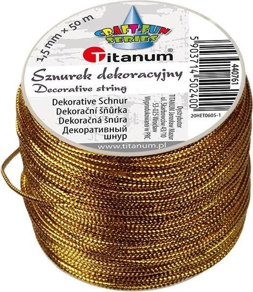 Titanum Sznurek metalizowany z rdzeniem 1.5mmx30m złoty