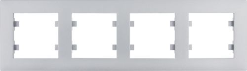 Hager Lumina intense ramka 4-krotna pozioma srebrna (WL5742)