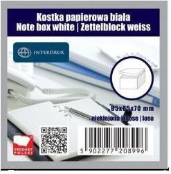Interdruk Kostka papierowa biała 85x85x70 mm nieklejona (203798)