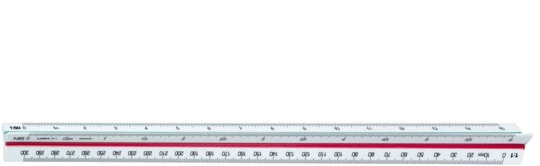 Linex Linex 311, Scale ruler, Plastic, Green, Red, White, cm, mm, 30 cm