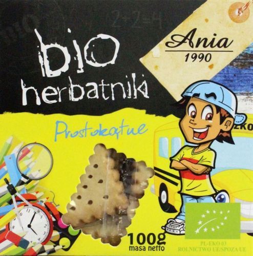 Bio Ania HERBATNIKI PROSTOKĄTNE BIO 100 g - BIO ANIA
