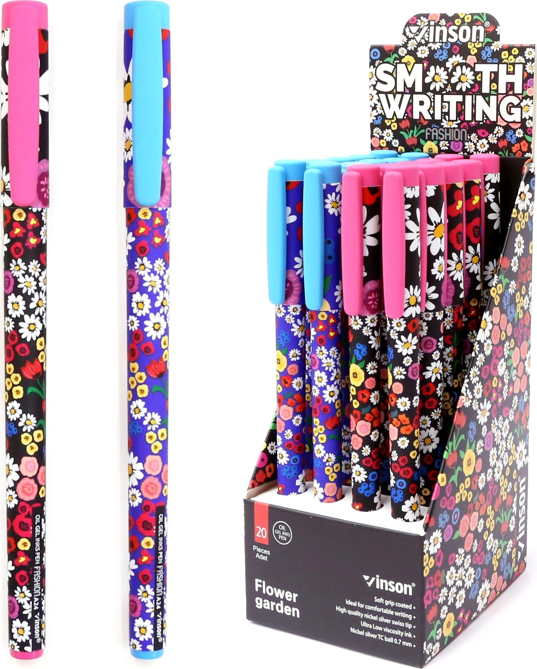 Titanum Długopis Vinson Kwiaty 0,7mm 20 szt DISPLAY