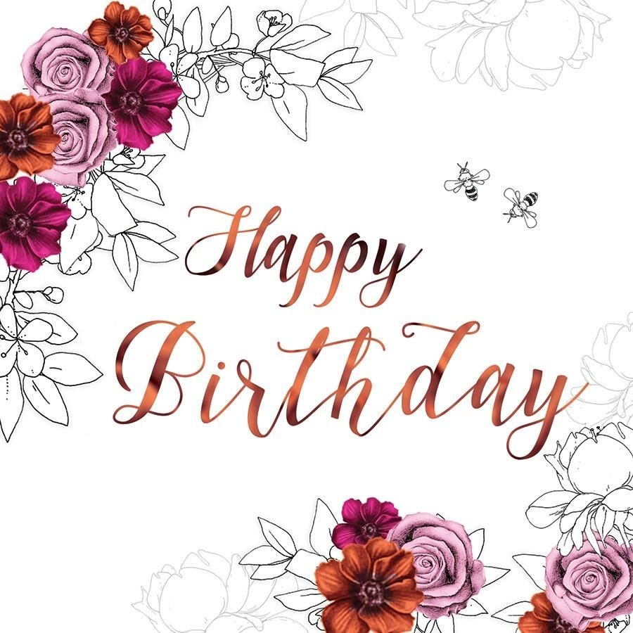 Clear Creation Karnet urodzinowy Swarovski kwadrat kwiaty (CL1409)