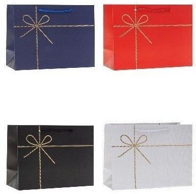 Torebka ozdobna 40x31x12cm hot-stamp mix ROZETTE