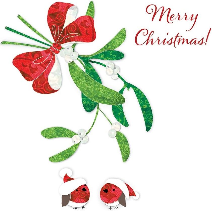 Clear Creation Karnet Swarovski - kwadrat. Święta Jemioła