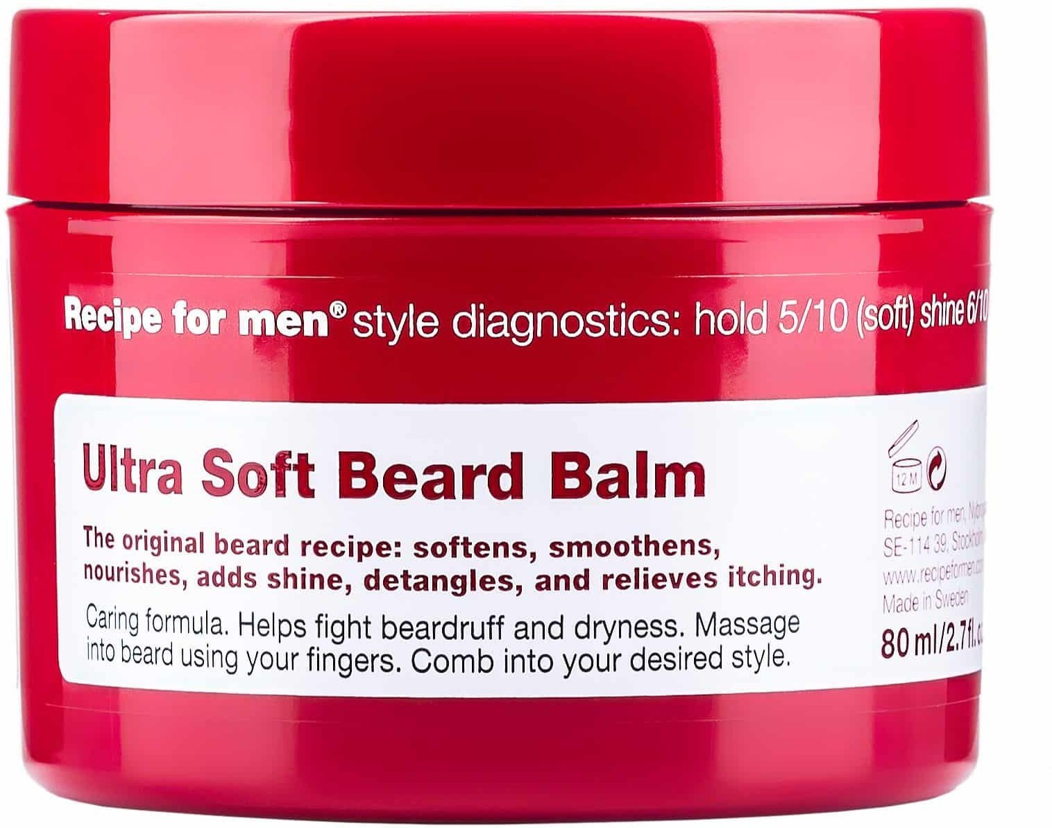 Recipe For Men, Ultra Soft Beard Balm, Beard Balm, Softening, 80 ml For Men