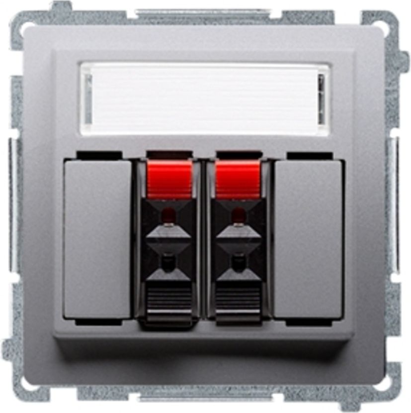 Kontakt-Simon Simon Basic Gniazdo głośnikowe podwójne srebrny mat BMGL3.01/43 (WMUG-02000x-4011)