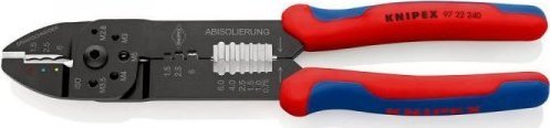 Knipex Szczypce do zagniatania z wielokomponentowymi nasadkami lakierowana w kolorze czarnym 240 mm 97 22 240 SB