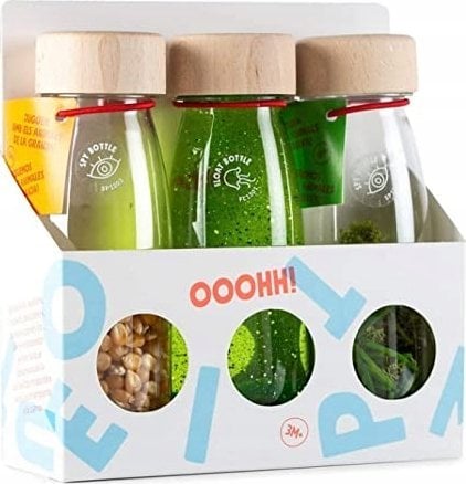 Jellystone Designs Petit Boum, Zestaw 3 Butelek sensorycznych - ŻYCIE
