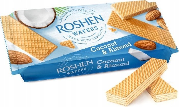 Roshen Wafelki z nadzieniem kokosowo-migdałowym 216 g