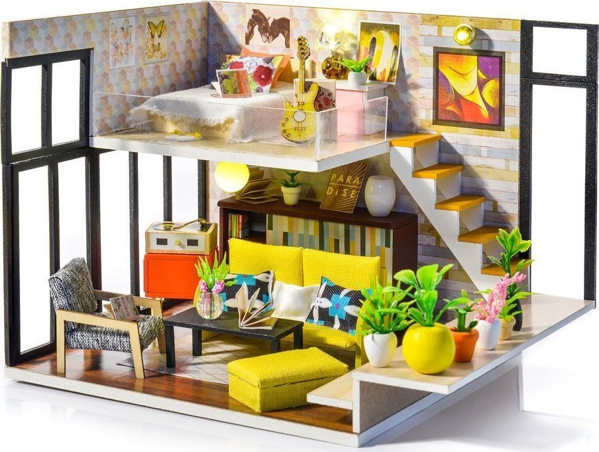 Nice Idea LITTLE STORY Składany Drewniany Model LED - Alexis Apartment