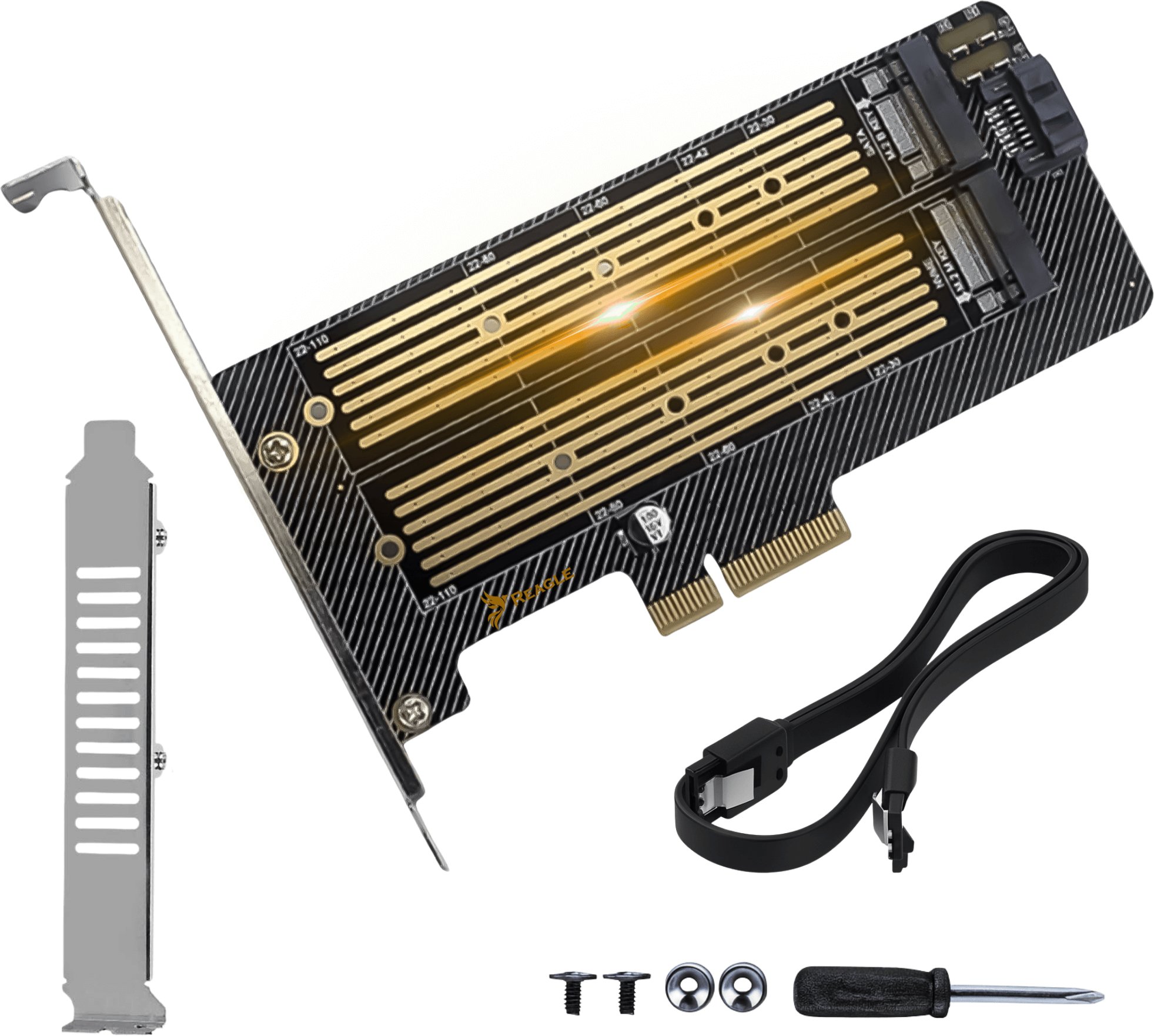 Reagle ADAPTER DYSKU SSD M.2 KARTA PRZEJŚCIÓWKA PCIe 4.0 X4 64Gbps 2w1 NVME SATA