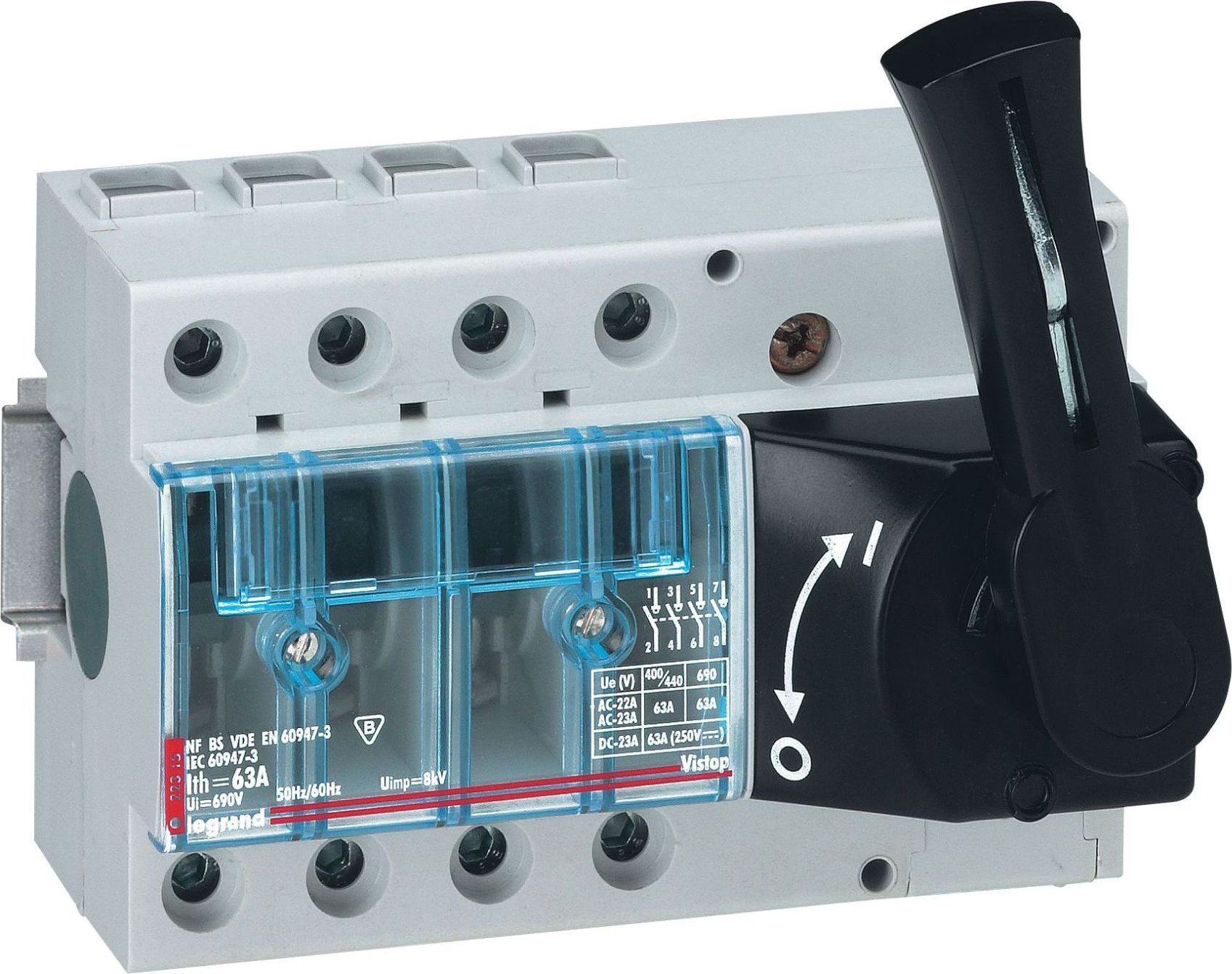 Legrand Rozłącznik izolacyjny Vistop 4P 63A napęd frontowy czarny (022515)