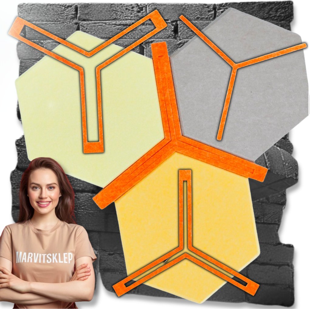 Iteams4Now Dystans do paneli ściennych 3d heksagon filcowe akustyczne soft