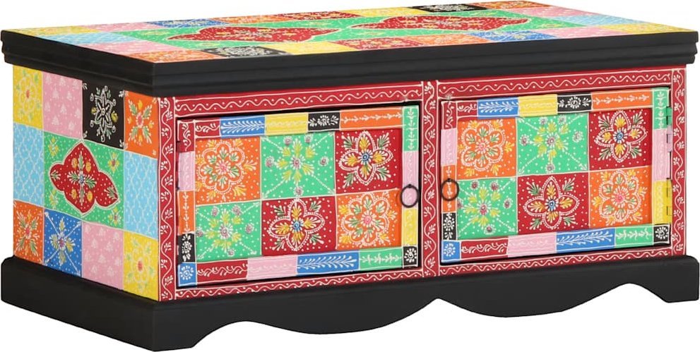 vidaXL Stolik kawowy wielokolorowy 90x50x40 cm lite drewno mango