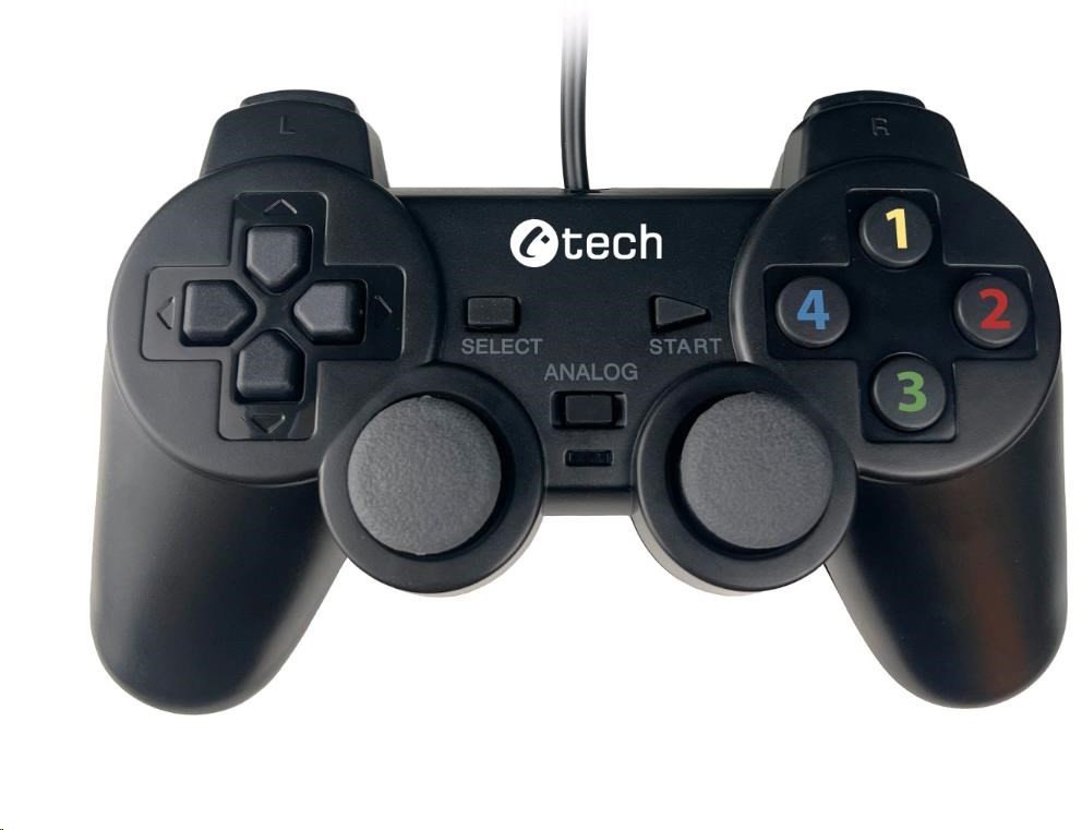 C-TECH gamepad Callon pro PC/PS3, 2x analog, X-input, vibrační, 1,8m kabel, USB
